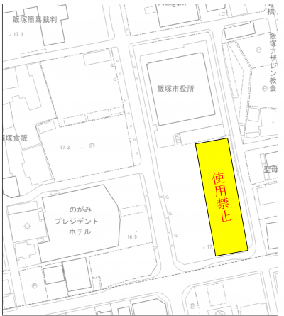 市役所本庁正面駐車場の駐車位置について