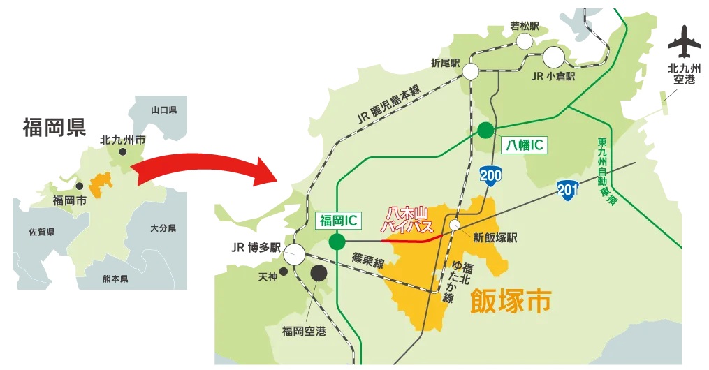 飯塚市地図の画像